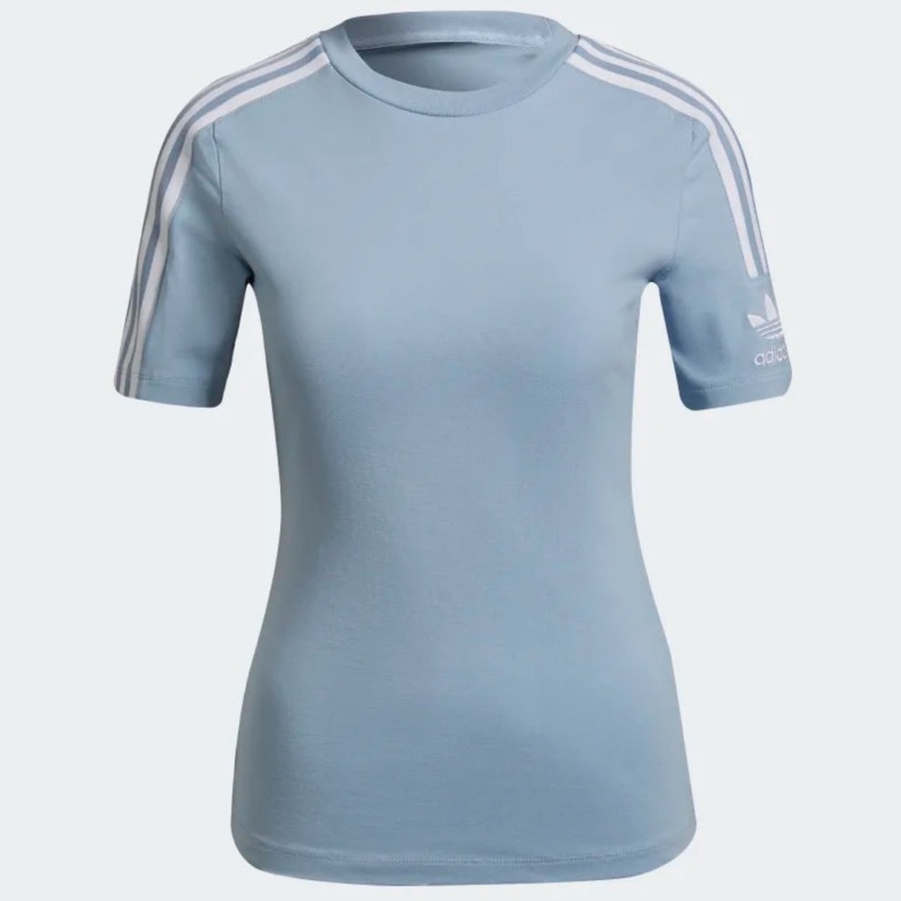Adidas Women's Trefoil Tight Ambient Sky Short Sleeve Tee